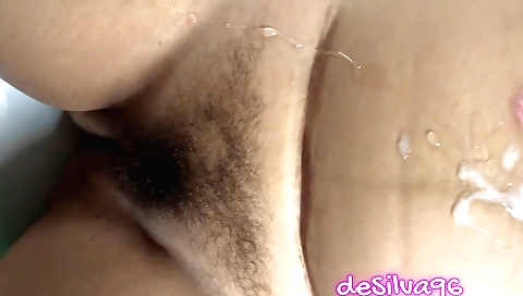 Hairy brunette with a hairy pussy in a indian show