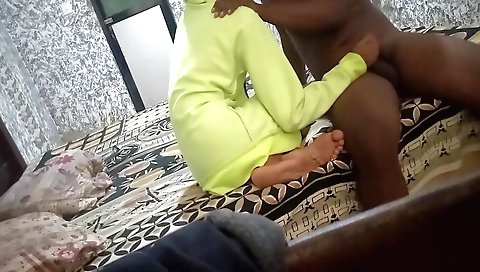 Indian chick in a green uniform gets her pussy fucked