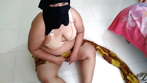 Indian babe in a sexy dress fucked under bed by neighbor