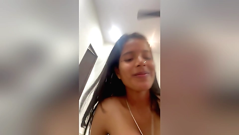 A sexy petite indian brunette is getting fucked by his rod