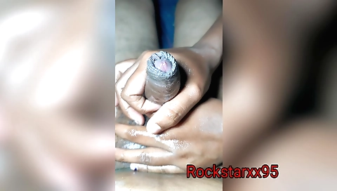 Indian wife gets handjob massage on homemade video