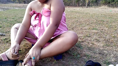 Bhabhi naked in the forest by the pool by the water