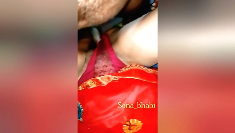 Indian girl with a hairy pussy gets fucked by a man