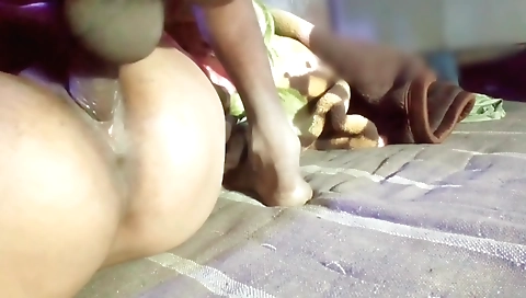 Indian chick in red stockings fucked by her stepbrother-in-law