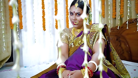 Huge creampie for a tattooed big booty indian hottie