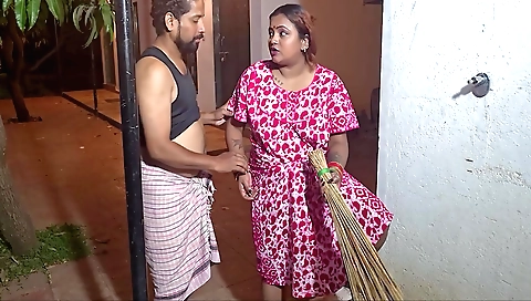 Indian big ass milf in the bedroom with a red head
