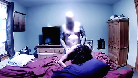 Brunette gets caught with her neighbor in the kitchen