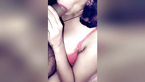 Indian amateur hairy babe sucks her stepbrother's cock