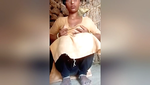 Indian blonde enjoys her pussy treated with bamboo