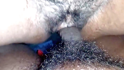 Indian woman is happy to have a dick in her hairy pussy