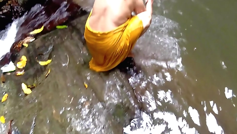 Indian milf and a big dick in a forest outdoor rough sex