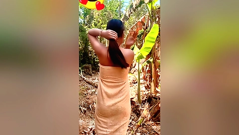 Indian brunette girl in clothes showing off her body