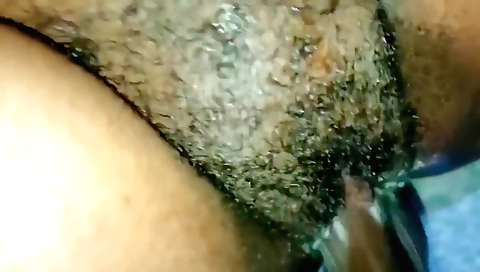 Hairy girl with a big pussy is having an amateur fuck with a big stud