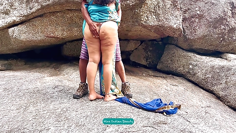 Hot Indian girl with a big ass enjoys outdoor sex with her boyfriend