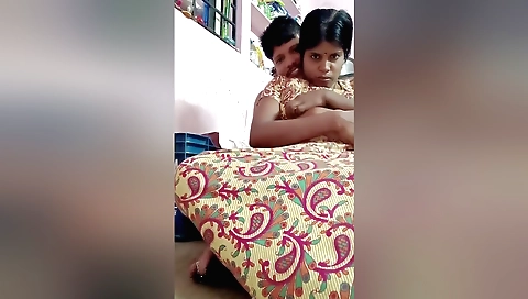 Indian brunette with small tits has sex on the web camera