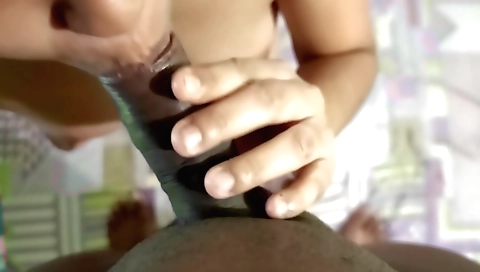 Girl with amazing tits is having a fantastic blowjob pov