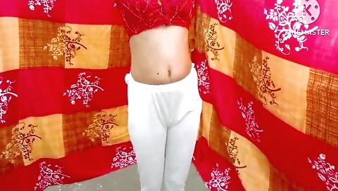 Indian stepmom and her stepson enjoy each other's hands
