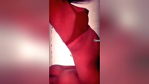 Indian brunette is getting rammed on a stool in homemade vid