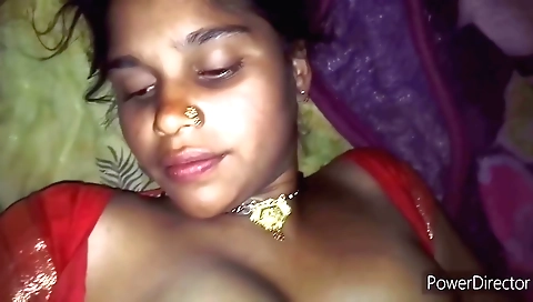 Busty brunette fetish video on the bed with hairy body