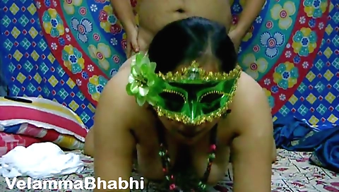 Indian girl fucks her boyfriend with a doggy style