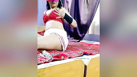 Indian nurse with small body showing off her boobies