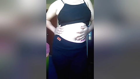 Solo female with a large cunt playing with her pussy