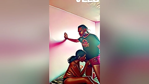 Amateur couple with filters do filter blowjob with dick