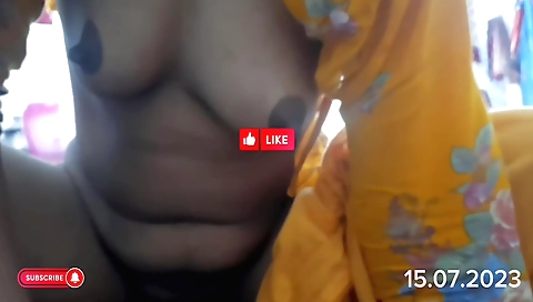 Busty amateur girl shows us her tits and moans in a hot video