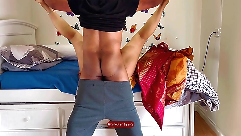Indian stepbrother fucks a sexy white girl in the living room
