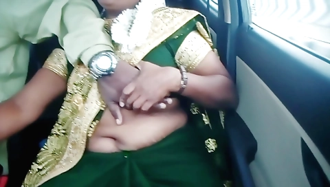 Indian girl has big boobs while having sex in the car