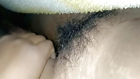 Indian girl in hairy body gets her cunt fucked up and down