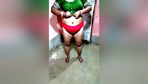 Boudi is fucking in hot boudoir in amateur porn scene