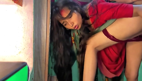 Indian girl with small tits gets fucked on the bed
