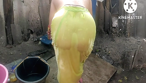 Indian naked beauty with nice body in her own bathroom