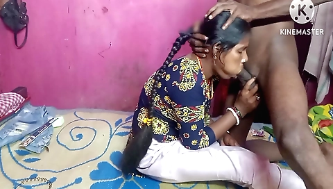 Indian milf with huge tits gets deepthroated and fucked