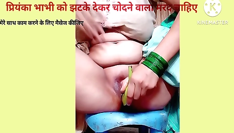 Indian solo female with a large ass gets a handjob by her step-sister