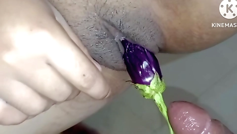 Indian wife 18+ fucks me with a large dildo in pov