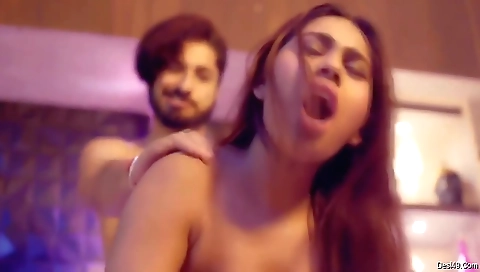 Indian brunette in a sexy bra gets fucked by a man