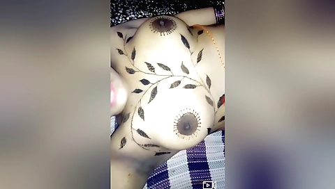 Indian brunette in red dress shows off her body on web cam